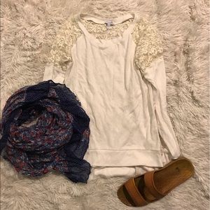 White Lace Long Sleeve Top | EVERYTHING MUST GO